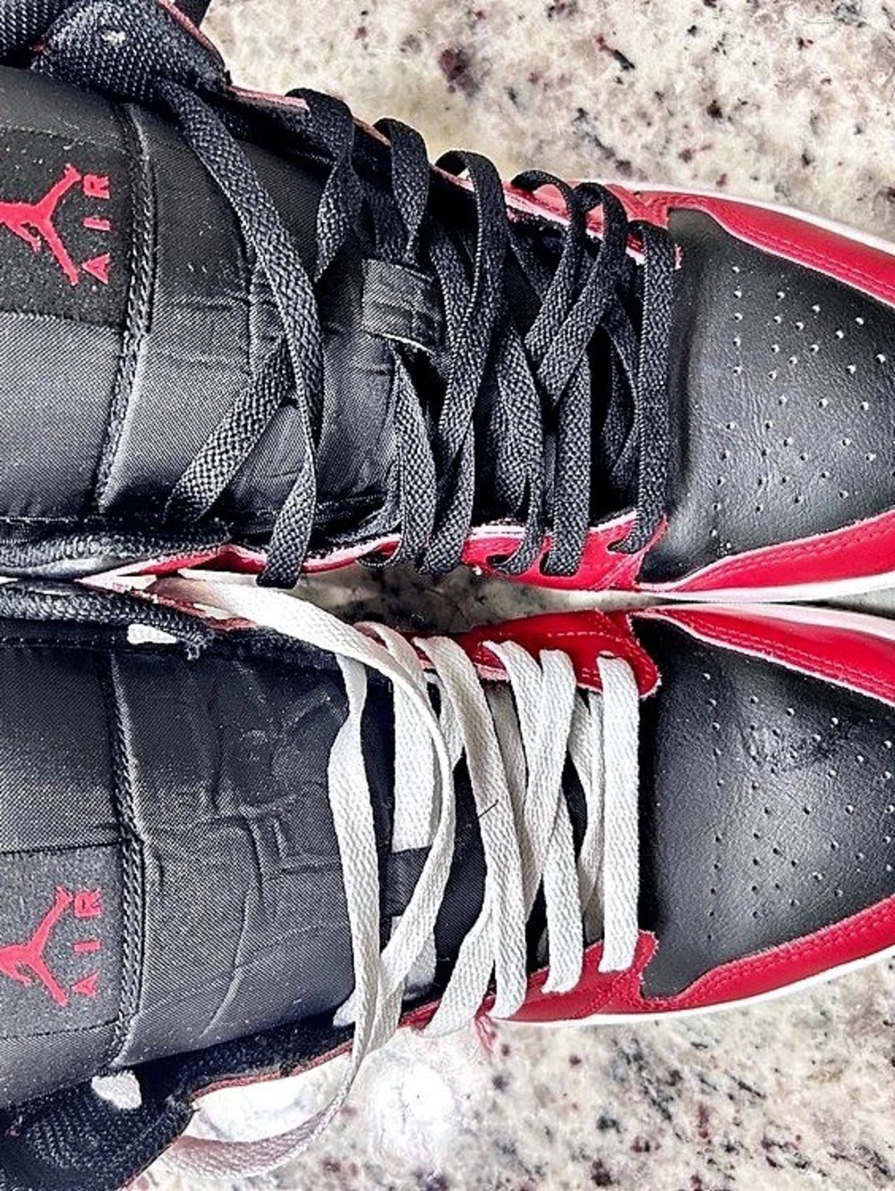 Jordan Air Jordan 1 Mid 'Black White Gym Red' Mid Sneakers Red & Black
